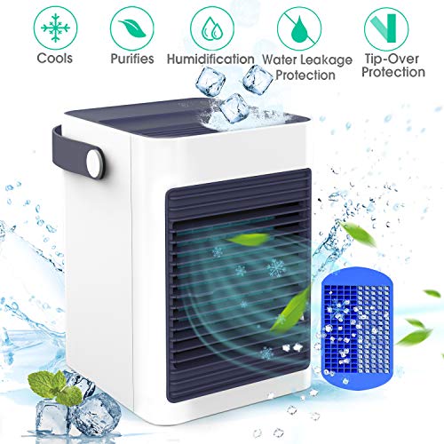 Portable Air Conditioner with Ice Tray, Personal Air Conditioner Portable Air Cooler Noiseless