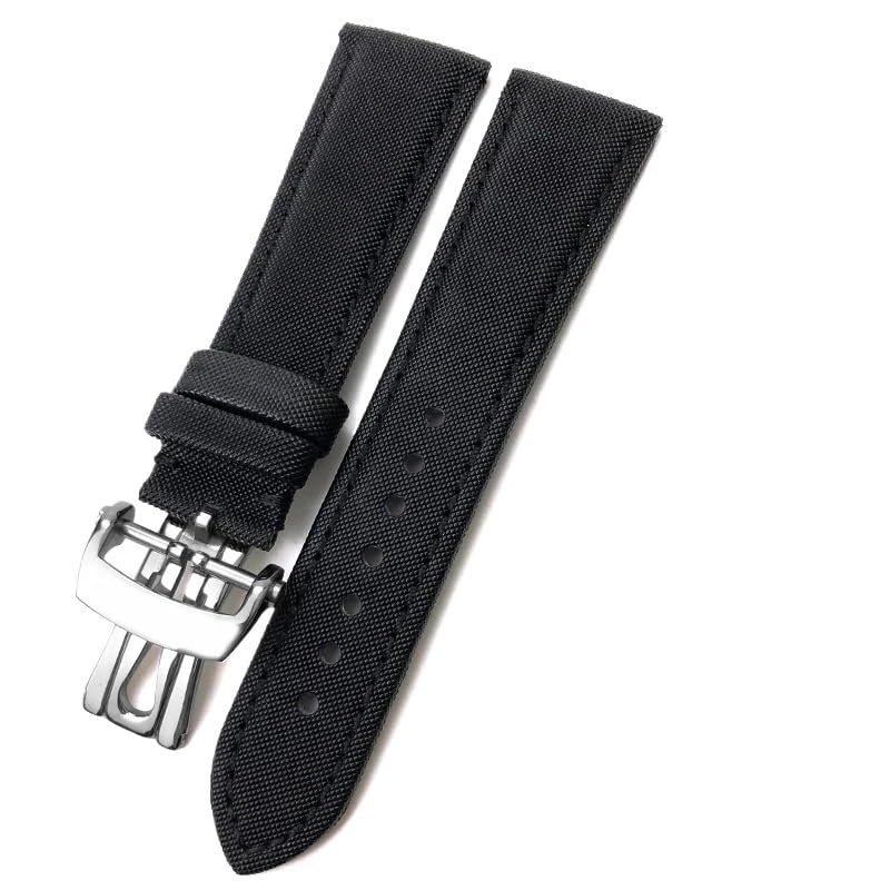 Bracelet de montre 23mm en nylon et cuir pour le bureau et le sport