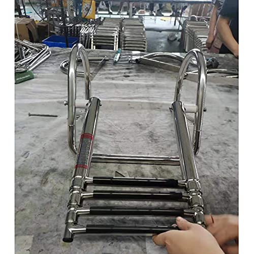 Escalera telescópica para piscina con 4 peldaños de acero inoxidable miniatura 4