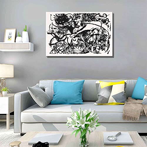 Yajierui Cuadros Decoracion Salon Modernos Jackson Pollock 《NO 663》Talla (40x60cm) 16x24...