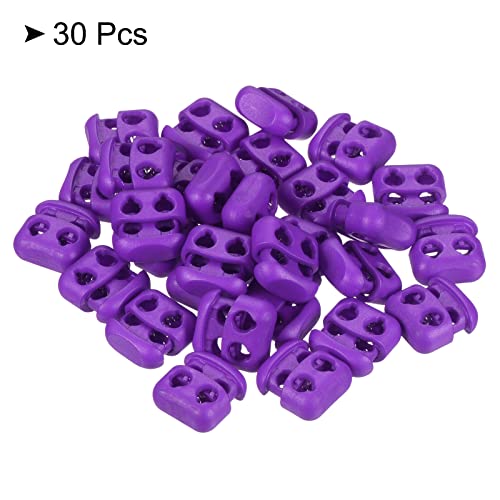 PATIKIL Cord Locks, 30 Pack Oval Spring Toggle Stopper for Drawstring Bag Shoelaces Purple, 16x17mm - Image 3