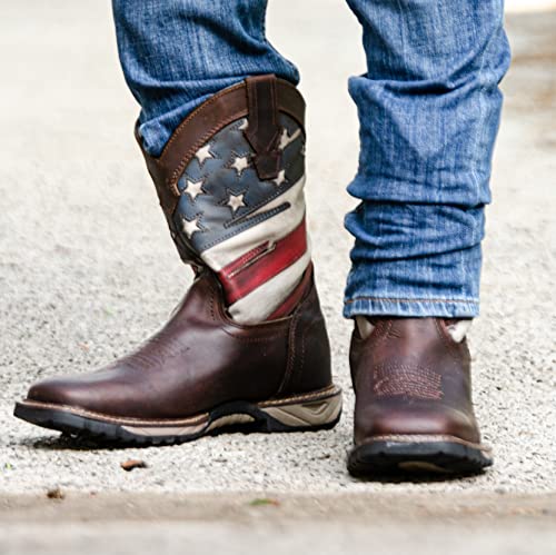 CEBU Men's USA Steel Toe Cowboy Work Boot - Brown 9 US by CEBU - Used condition - Image 2