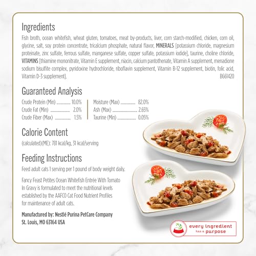 Fancy Feast Purina Petites Ocean Whitefish Entree with Tomato in Gravy Gourmet Wet Cat Food - 2.8 oz. Tubs (Pack of 24) - image 5