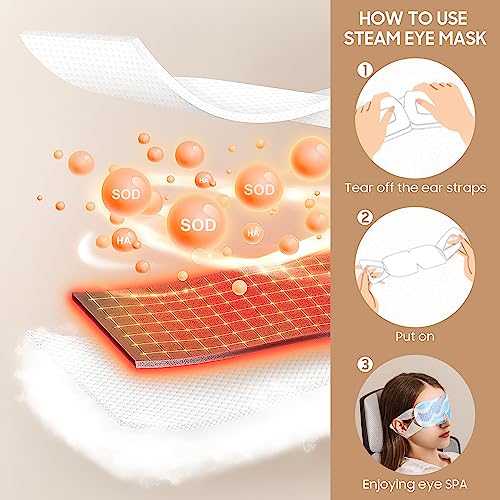 Steam Eye Mask For Dry Eyes Zoesmien 16 Packs,Self Heated Eye Mask Stress Relief And Eye Fatigue, Warm Eye Masks For Dark Circles And Puffiness,Disposable Eye Mask,Unscented #TOP5