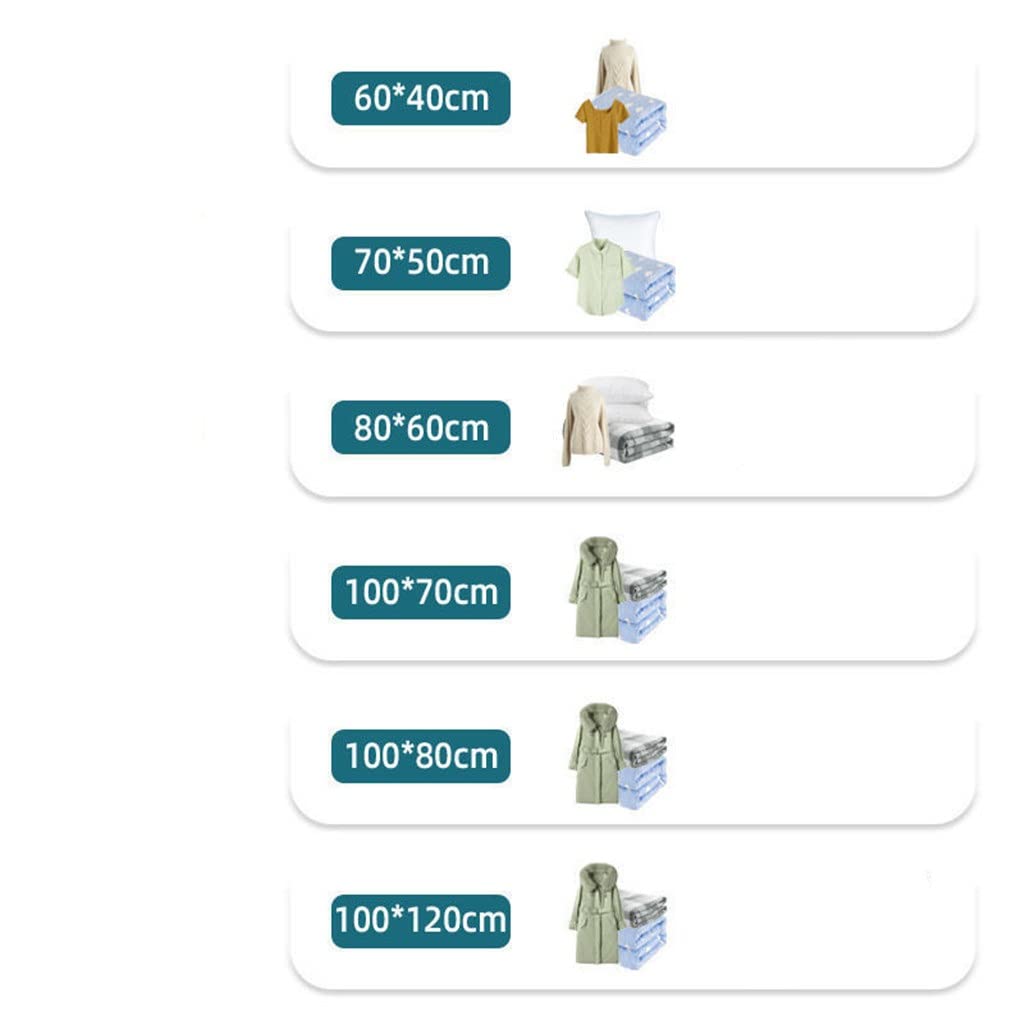 Sac sous Vide épaissi Sac de Rangement de vêtements avec Valve Sac de Rangement de Compression Pliant Sac de Joint de Voyage (Pompe à air électrique 130x100cm*5pcs)