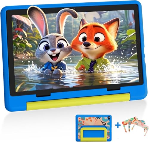 Laptok Kids Tablet, Android 15 Kids Tablet 10 inch Octa-Core with 20GB+64GB+1TB Expand Tab for Toddler Child｜ Parental Control｜WiFi 6｜BT 5.3｜Dual Camera｜Protective Case｜Great Gift for Children(Blue)