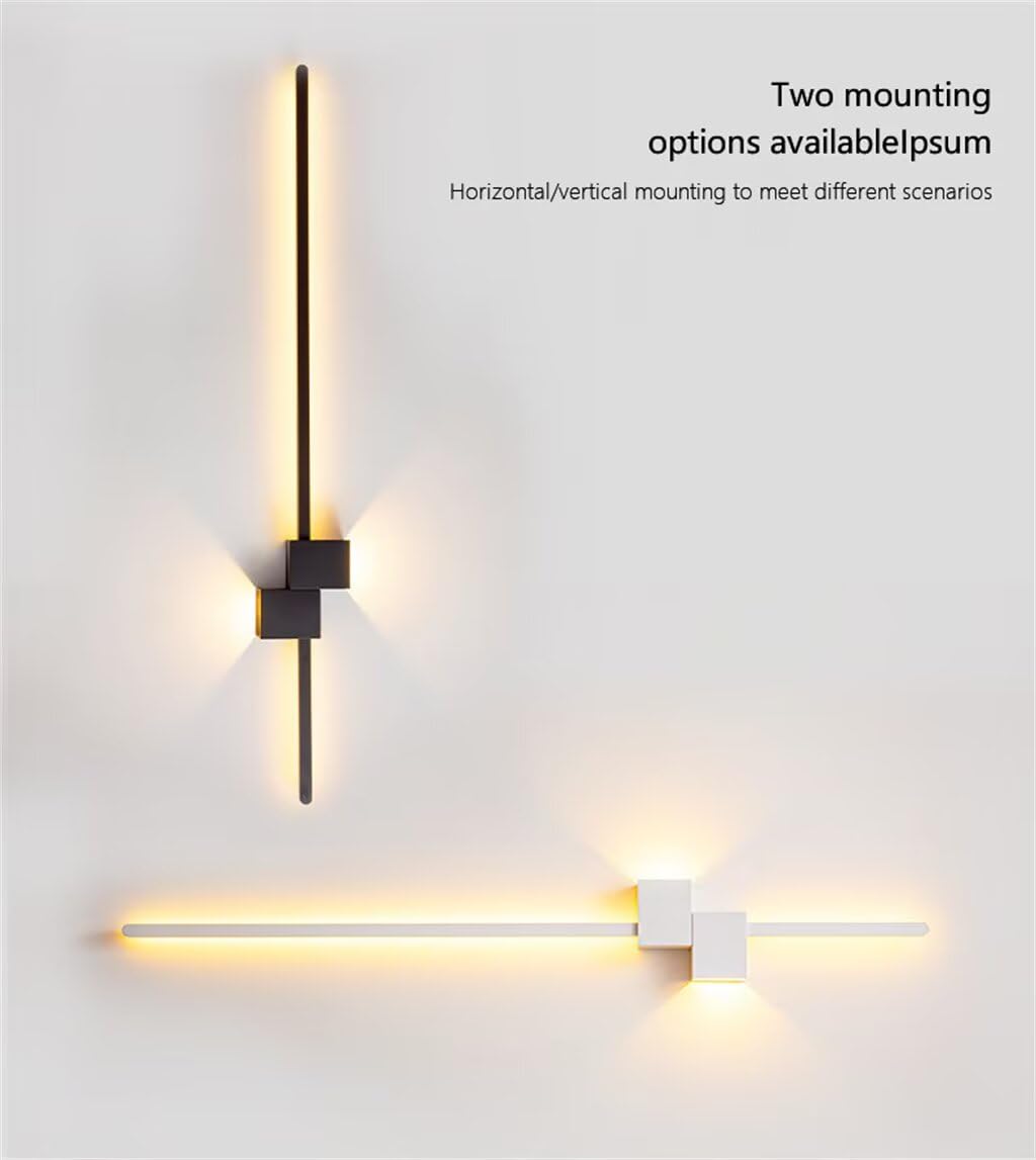 DESHOME Soggiorno Appliques, Moderno Applique da Parete Interna Bianco 3000 K Luce Calda 62 cm Lunga Lampada da Parete LED Illuminazione Illuminazione Apparecchio Per Camera da Letto Ufficio Corridoio