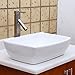 ELIMAXS Unique Rectangle Shape White Porcelain Ceramic Bathroom Vessel Sink