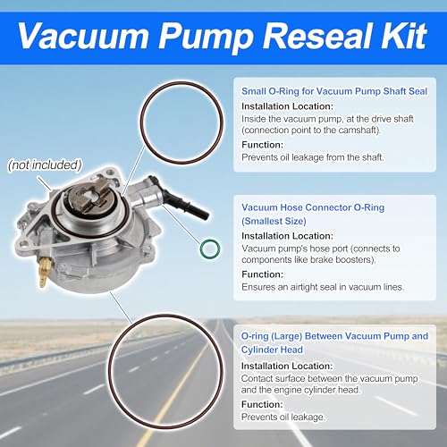 Kit de Reparación de Bomba de Vacío 7556919 Compatible con Mini Cooper 1.6L 1.6T N12/14 | Sellado para R55-R59, Reemplazo para 11667556919/11667559463/701366060, Sello sin fugas miniatura 5