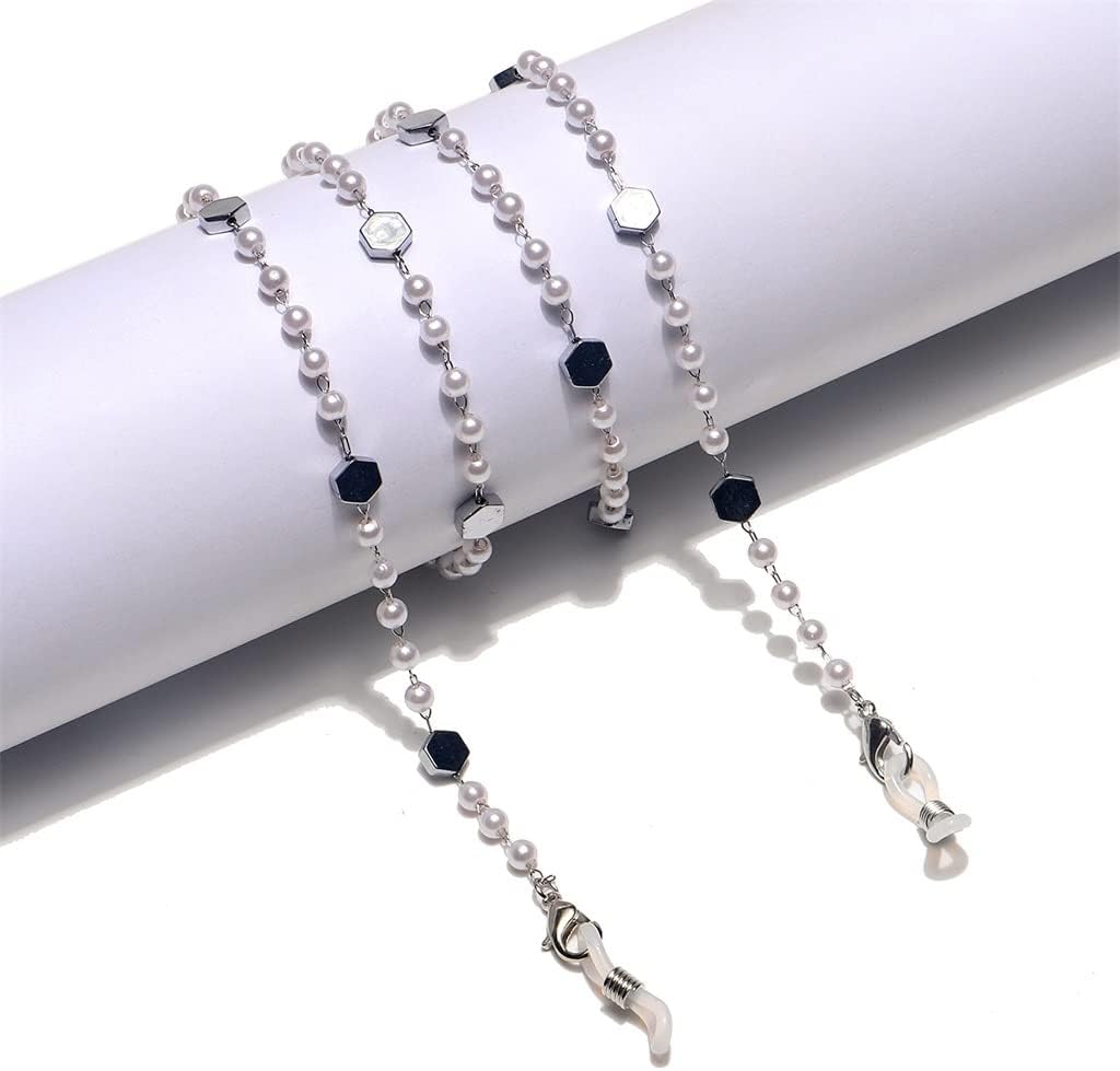 Hexagonal Pearl Stainless Steel Chain Sunglasses Chain Eyeglasses Chain
