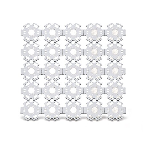 Image of CHANZON 25pcs 1W 3W 5W LED Heat Sink (4 pin White) Aluminum Base Plate