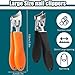 Generic 2PCS Wide Jaw Opening Anti-Splash Slanted Nail Clipper, Curved Toenail Clippers for Thick Toenails, Ingrown Nail Clippers, Black+Orange
