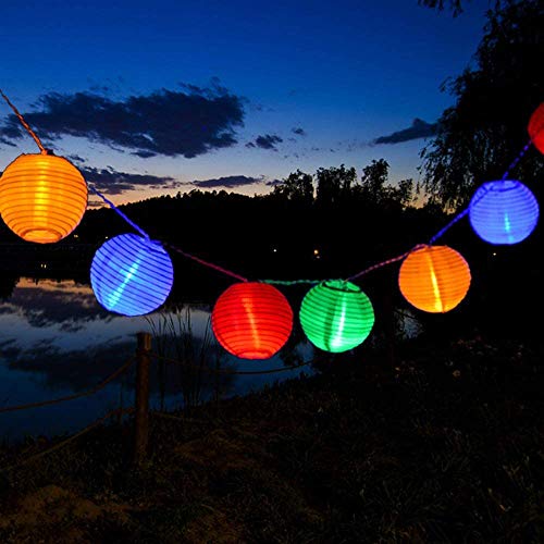 Ibello Guirnaldas Luces Exterior Farolillos Impermeable blanco cálido 20 led Guirnalda luminosa...