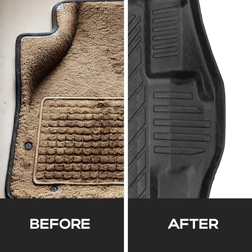 Compatible with Ford F-150 2015-2024 2025 – All-Weather Custom Fit Floor Mats, Heavy Duty TPE Car Mats Full Set for SuperCrew Cab