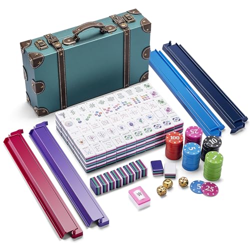 Juego de Mahjong Americano 160 Fichas Acrílicas miniatura 2