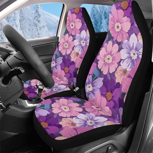 Housses de siège de voiture avant durables en tissu floral 52x138