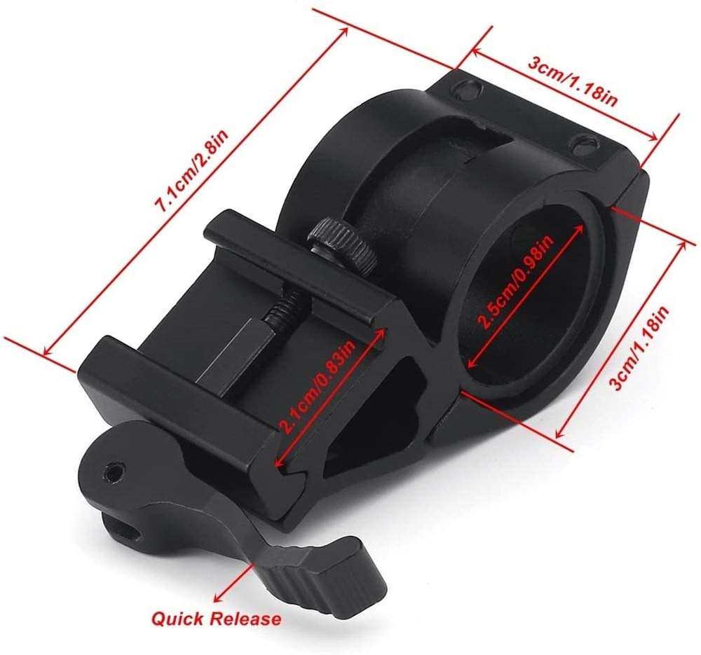 LUXJUMPER 2 Pack 25mm Tactical Torch Offset Mount, 45 Degree Quick