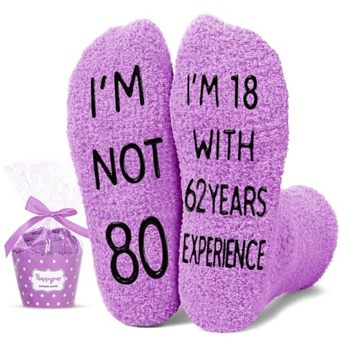 HAPPYPOP 80th Birthday Gift Ideas - Socks for 80 Year Old Lady, Best Gifts for Older Women...