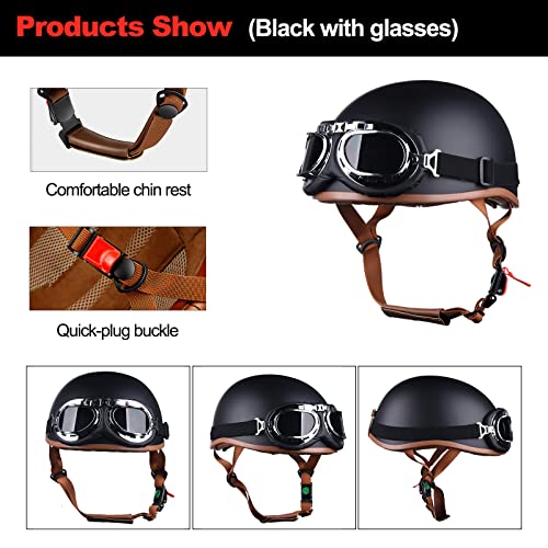 LIONCIANO Casque Moto Demi-Jet Homme Casque Semi-Ouvert Casque Jet Urbain Casque Moto Et Scooter Compact Femme Adulte - Image 3