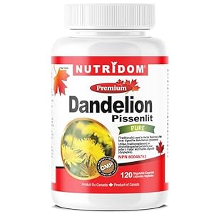 Nutridom Dandelion Root Capsules | 20,000mg Per Day | Traditional Herbal Supplement for Liver Detox & Cleanse, Non-GMO, Gluten-Free, Soy-Free, Dairy-Free, Made in Canada (120 Veggie Capsules)