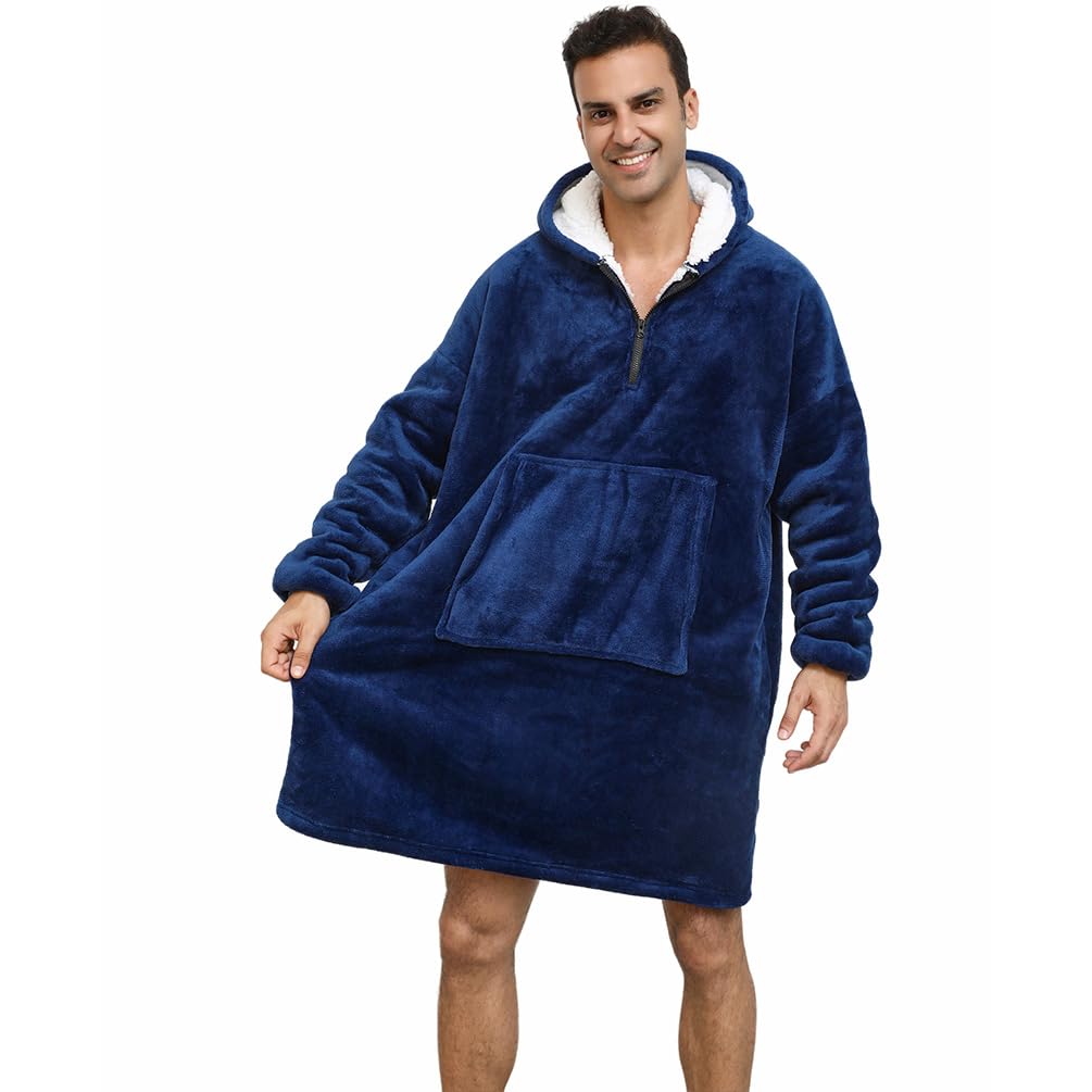 Youlike Women's A.blue Blanket Hoodie Oversized Hoodie Blanket - Sherpa Fleece Wearable Blanket Hoodies For & Men, Comfy & Fluffy Hooded Blankets