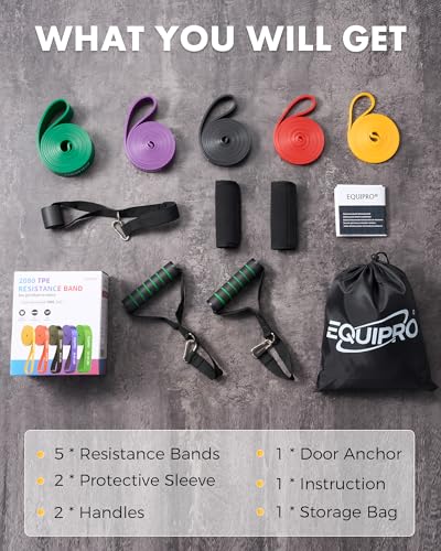 Resistance Bands, Exercise Bands, Resistance Bands for Working Out with Handles and Door Anchor, Workout Bands for Men Women with Protective Sleeve for Fitness Weights Work Out at Home - Image 4