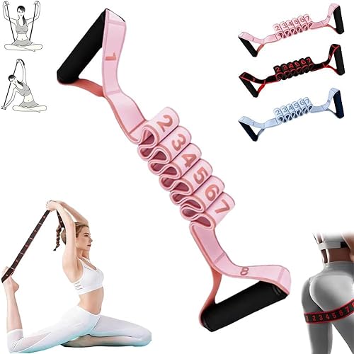 Bandas de resistencia de fitness con asas, banda de resistencia para ejercicios de estiramiento y yoga, ejercicio de tirador de moda, bandas