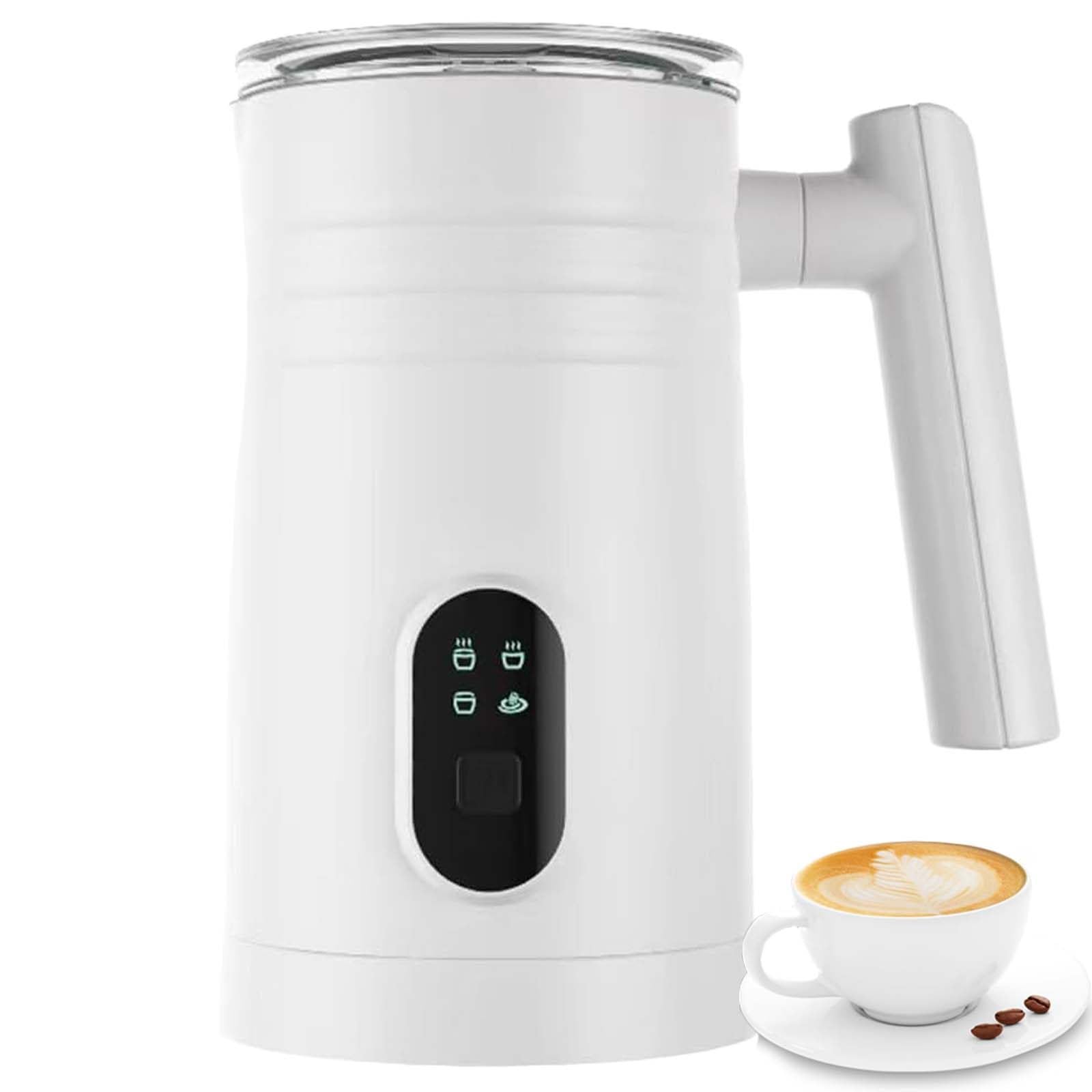 Scaldacaffè e montalatte automatico da 350 ml, schiumalatte caldo/freddo, controllo della temperatura con spegnimento automatico, bianco