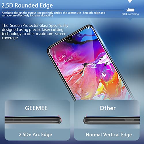GEEMEE per Samsung Galaxy A70 Pellicola Vetro