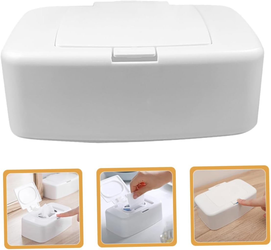 4pcs Refillable Wipe Container Capacity Tissue Storage Box for Simple Design Keeps Wipes Fresh for Bathroom and Kitchen