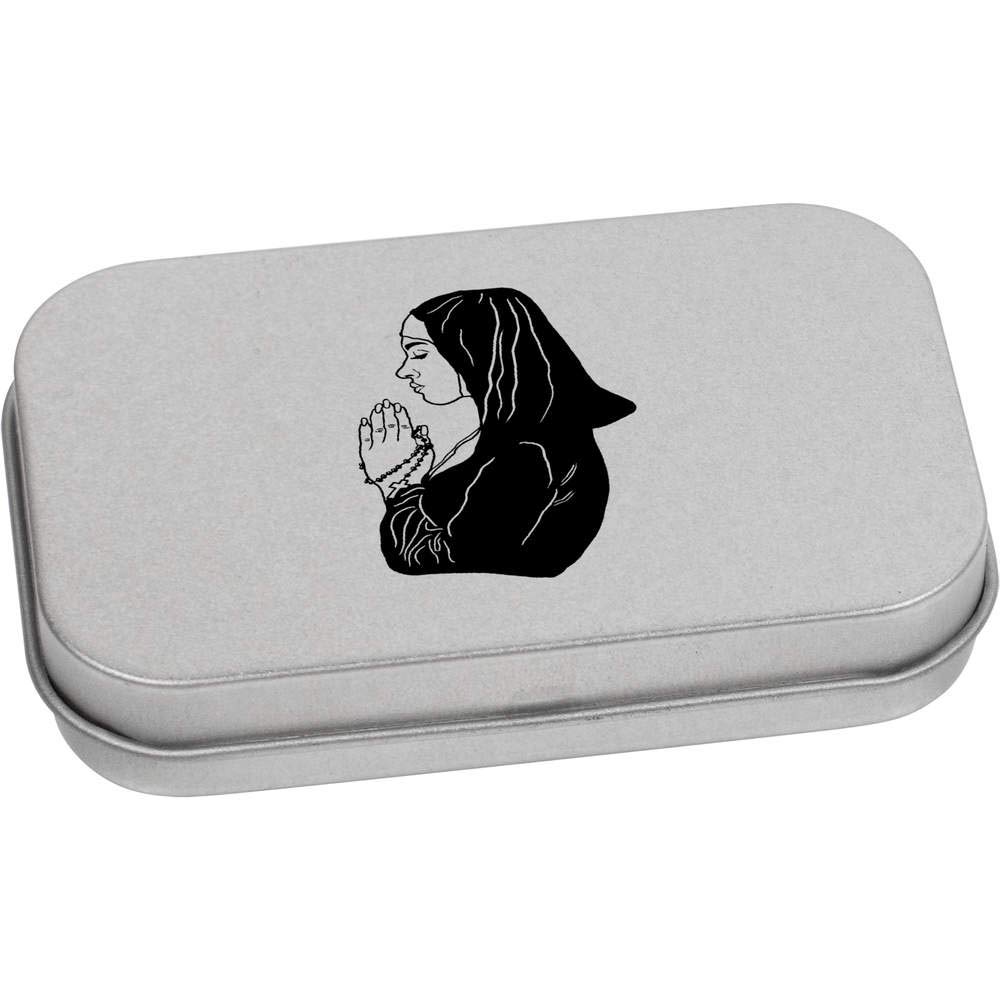 Azeeda 80mm 'Praying Nun' Metal Hinged Tin/Storage Box (TT00131264)