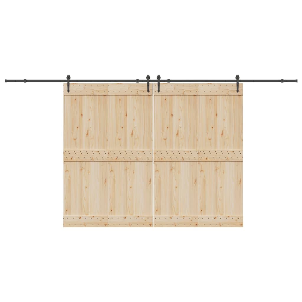 Juego de herrajes para puerta corredera, acero negro, 427 cm, con topes y ruedas, accesorios de montaje para puerta de granero, repuesto para puerta principal, puerta de habitación, puerta de