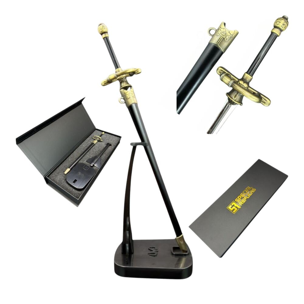 57 SPECIAL REPLICAS Letter Opener Envelope Slitter 22 cm with Stand, Sheath and Giftbox - Inspired by Aryaa Staark Needle - Collectible Decorative Paper Correspondence Opener, KW1134