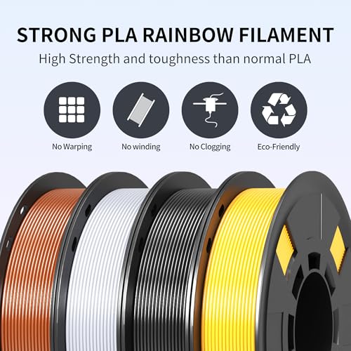 Image of RAMBERY Silk PLA Filament, Silver /Gold /Copper /Grey, 1.75mm, 200g x 4 | Shiny Metallic, Dimensional Accuracy + /-0.02mm, 3D Printer Filament