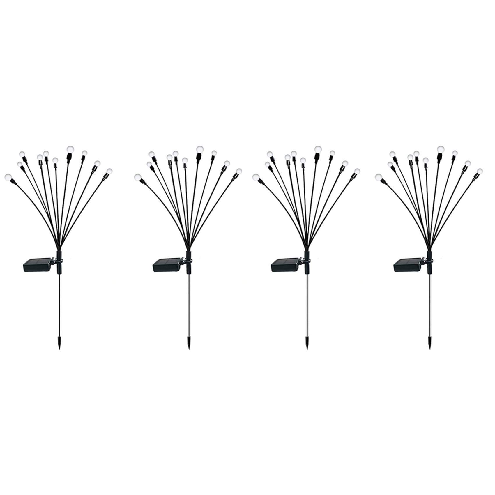 Hndhbfgrt 4 PCS 10 Head Solar Powered Firefly Lights, 10 LED Outdoor Waterproof Solar Swaying Garden Lights