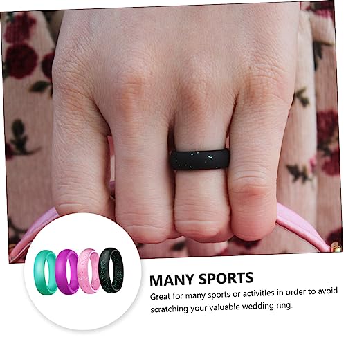 Anillos de silicona deportivos para mujer 4 piezas miniatura 4