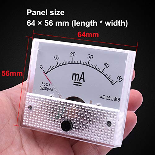 ATOPLEE 1pc DC 0-50mA 85C1 Amperímetro Analógico de Panel para Corriente Continua miniatura 4