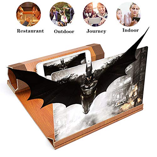 Lente d'Ingrandimento Schermo per Smartphone, Schermo per Cellulare Pieghevole con venatura del Legno massello in Schermo Amplificatore per Smartphone