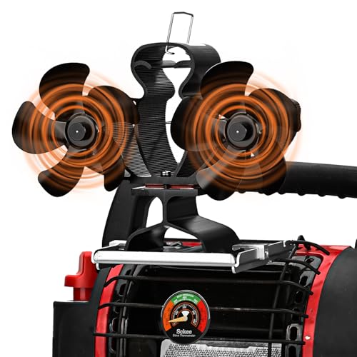 Sckee 10 Blade Wood Stove Fan,Dual Motor Fireplace Fan,Wood Stove Fan Compatible with Heater, Heat...