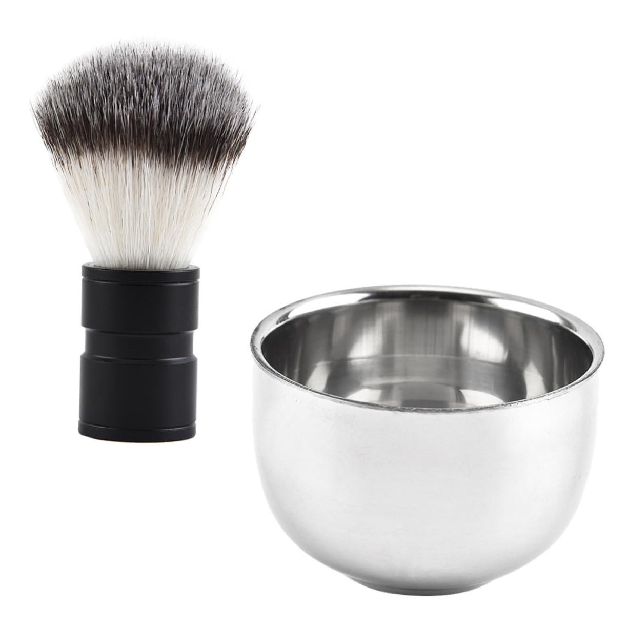 TOVINANNA Pc Men's Shaving Bowl Sets Stainless Steel Shaving Brush Metal Bowl Kit for Gentle Skin Exfoliation