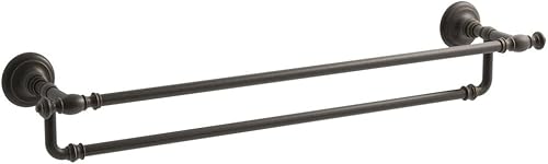 KOHLER K-72570-2BZ Artifacts - Toallero doble de 24 pulgadas, bronce aceitado