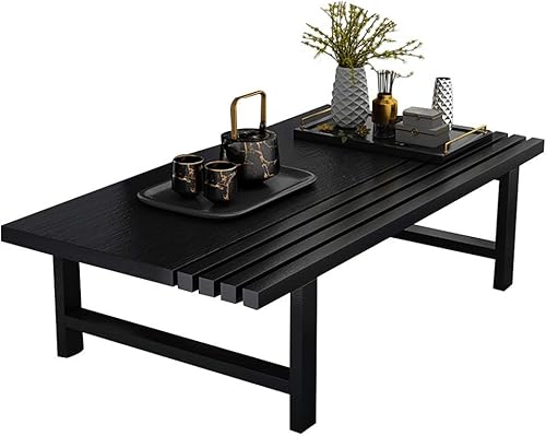 Mesa de centro, mesa de estar de estilo japonés, mesa de protección ambiental E1 para el hogar + marco de acero al carbono mesa baja (color  A,