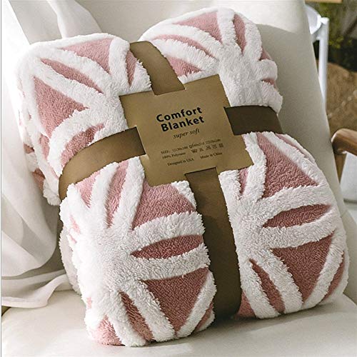 UKELER Luxury Soft Sherpa Throw Blanket Comfort Fuzzy Soft Sherpa Fleece Blanket for Bed/Couch/Sofa/Office/Camping, 60'' x 50'', Pink - 50''x60'' - Pink