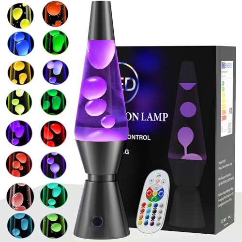 FOOING Lámpara de movimiento de líquido, 17 Color que cambia la luz nocturna con control remoto, iluminación de humor de 14.5 'para la noche para la oficina noir