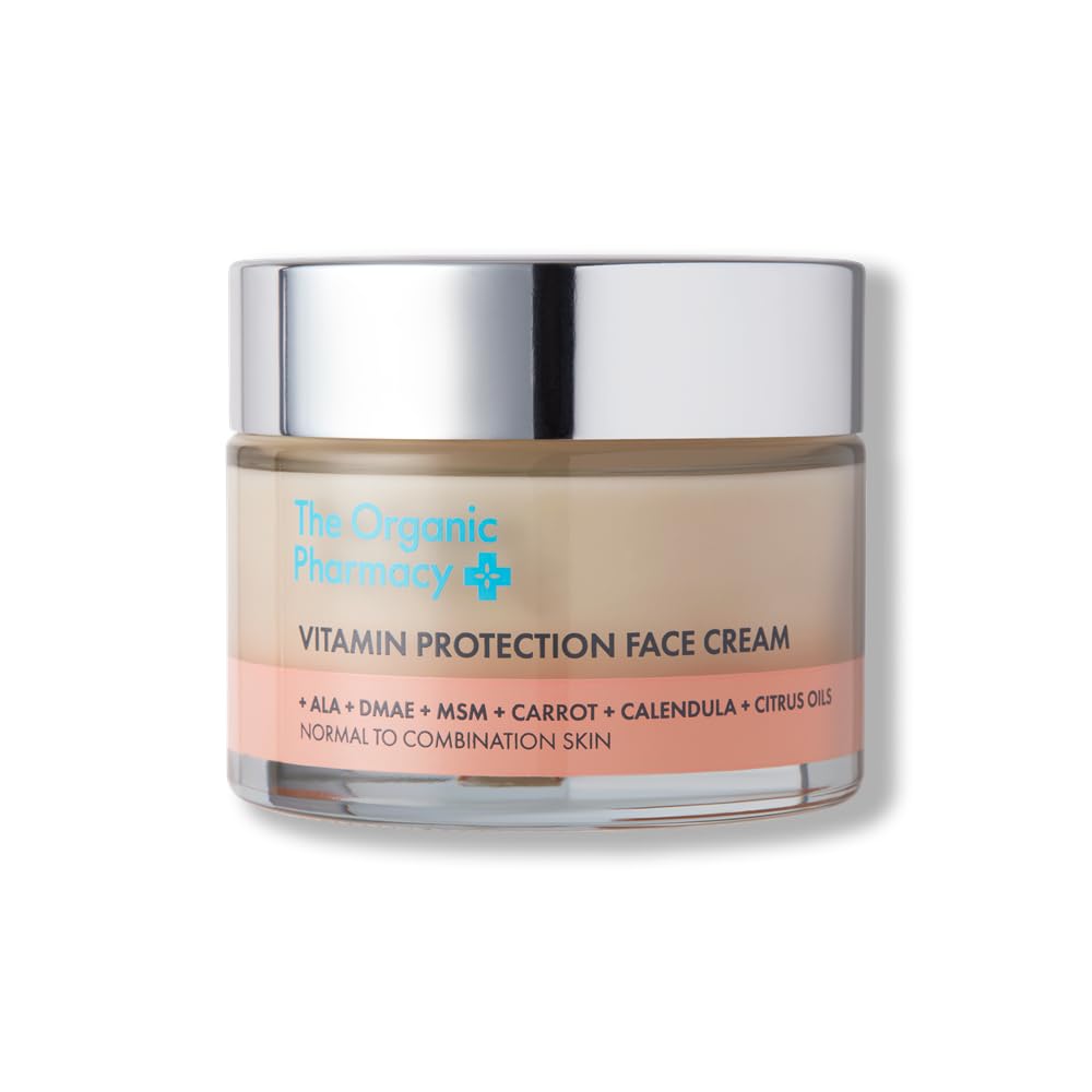 The Organic Pharmacy Vitamin Protection Face Cream 50ml, Daily Antioxidant Moisturiser with Vitamins A, C & E
