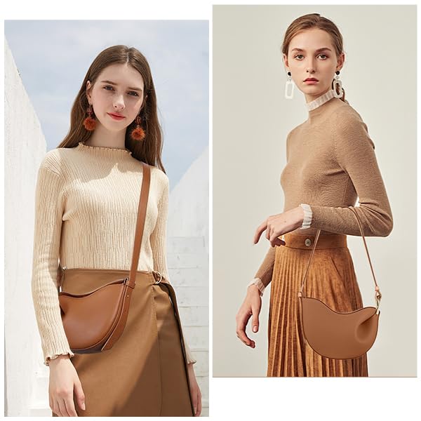 Image of Saddle Bag for Women Crescent Bag Shoulder Bag Hobo Crescent Crossbody Bags for Women
