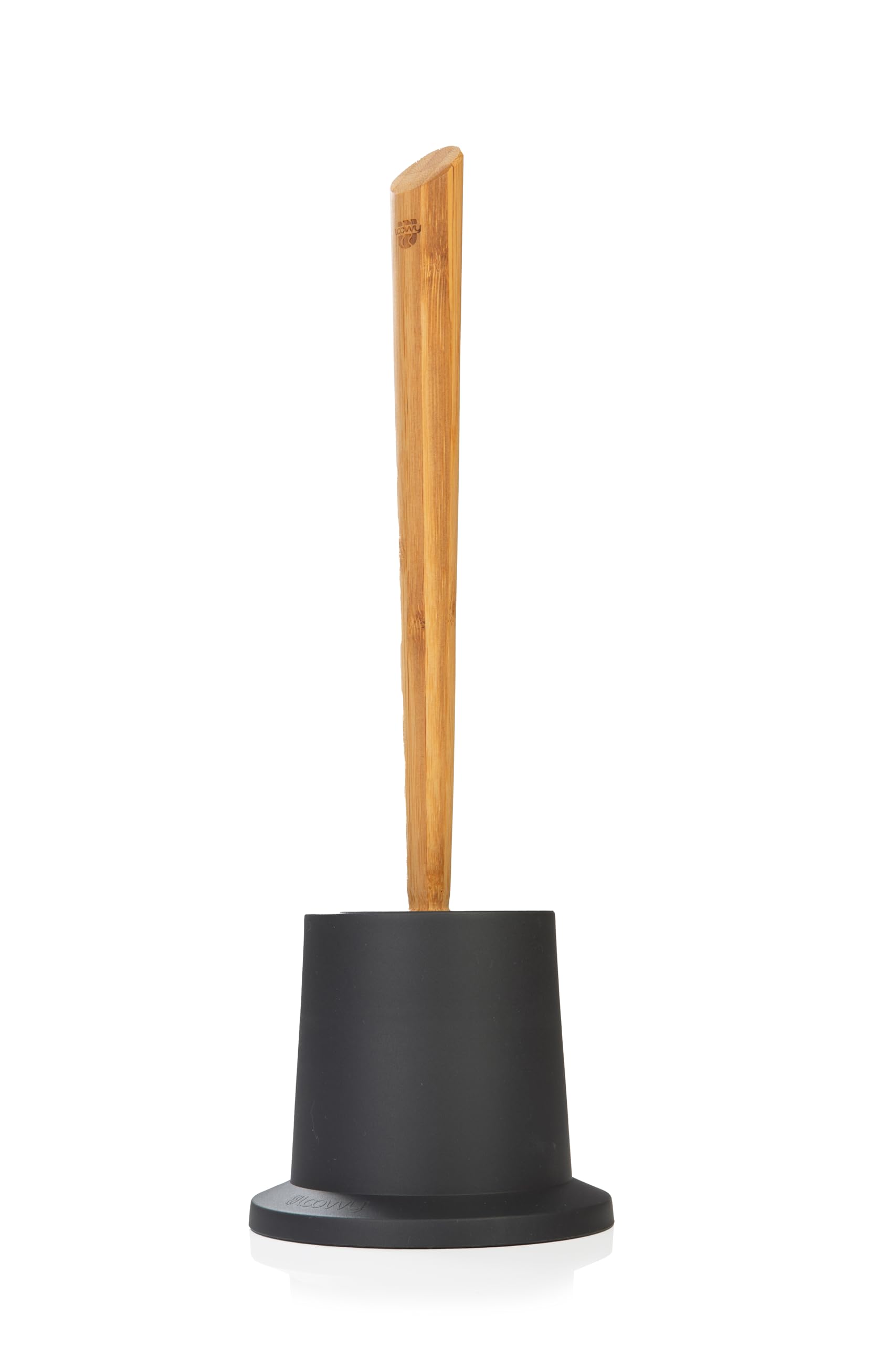 Toilettenbürste LOOWY Woodline Kunststofftopf dunkelgrau | Set mit Toilettenbürstenhalter und zusätzlichem Ersatzkopf | Klobürste Holz mit Halterung für WC & Bad | hygiensich & reinigungsstark