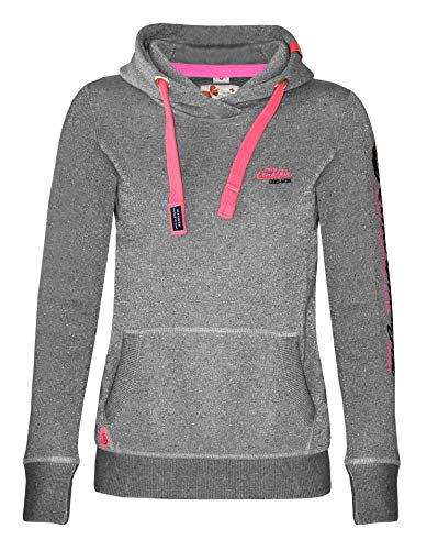 M.Conte Modelo Rachel Mujer Chaqueta Sweat-Shirt Sudaderas Manga Largos con Capucha Gris Talla S M L XL (M, Negro Melange)