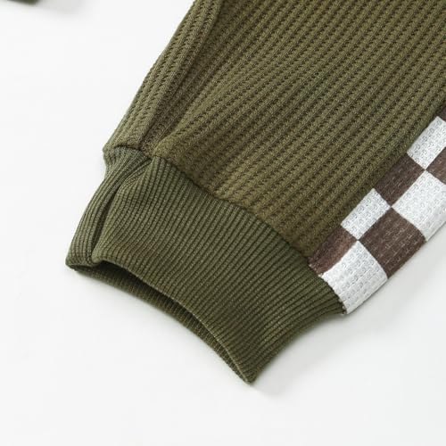 Image of Kid Toddler Boy Clothes Color Block Sweatshirt and Casual Pants 2Pcs Boys Fall Winter Outfits 1-5T