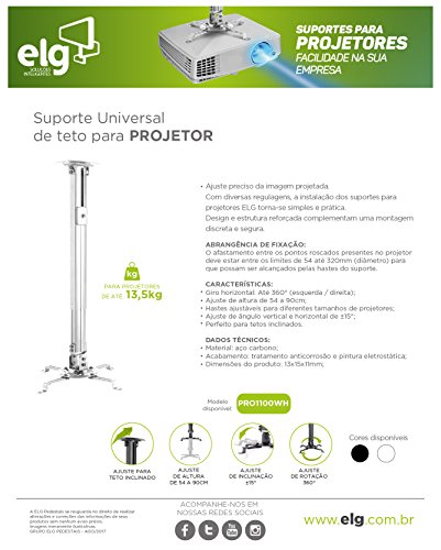Suporte para Projetor, Branco - PRO1100W